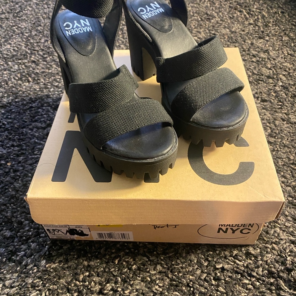Madden NYC Women's Black Platform SandalS